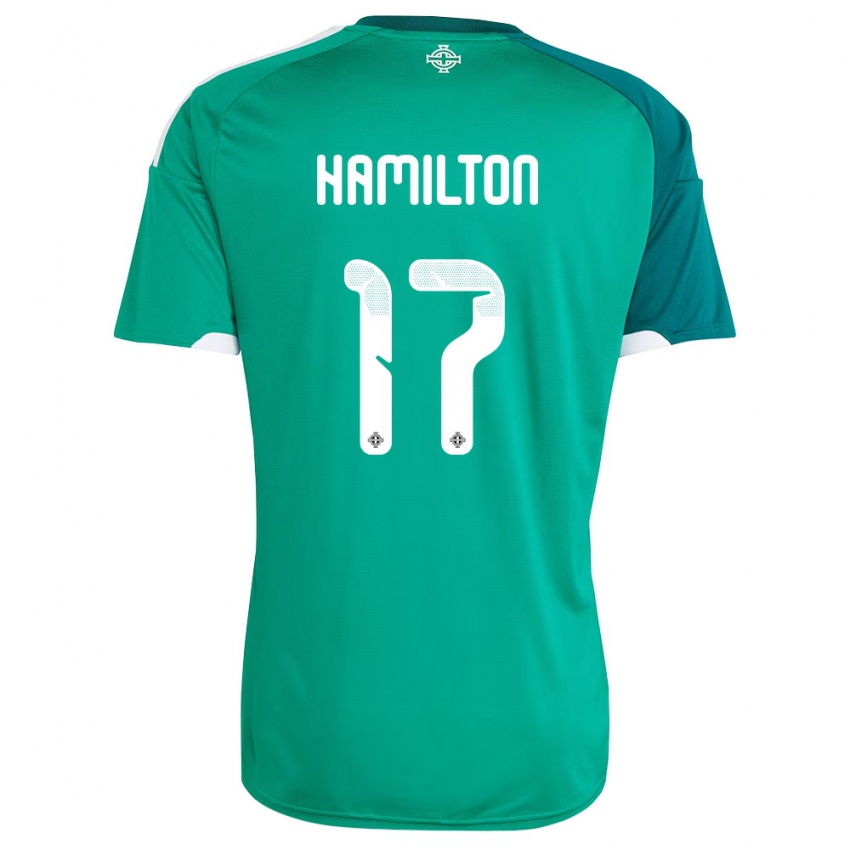 נשים צפון אירלנד קארה המילטון #17 ירוק לבן ג'רזי ביתית 26-28 חולצה קצרה