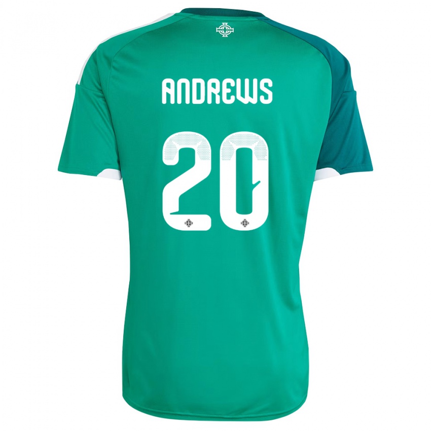 נשים צפון אירלנד ג׳ואלי אנדרוז #20 ירוק לבן ג'רזי ביתית 26-28 חולצה קצרה