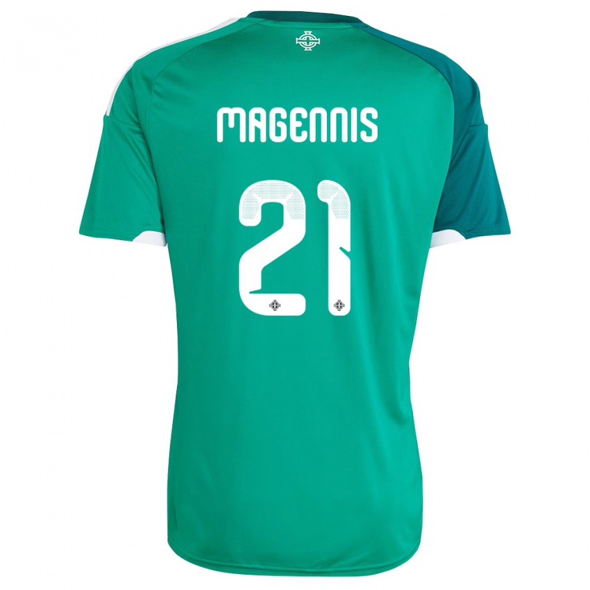 נשים צפון אירלנד ג'וש מאגניס #21 ירוק לבן ג'רזי ביתית 26-28 חולצה קצרה