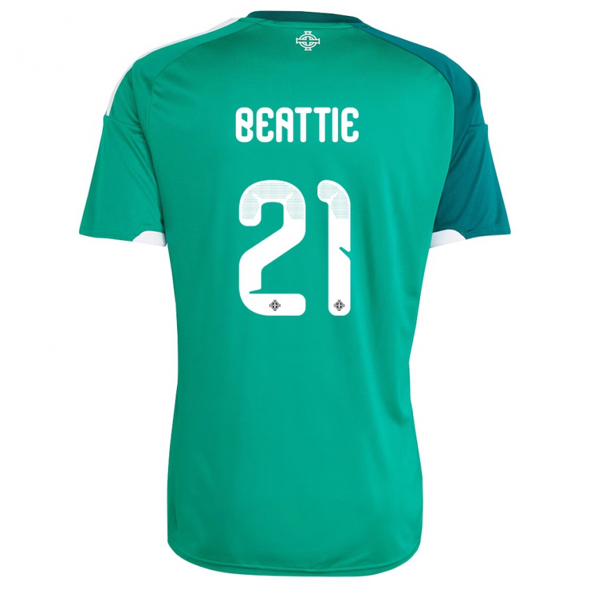 נשים צפון אירלנד קרי ביטי #21 ירוק לבן ג'רזי ביתית 26-28 חולצה קצרה