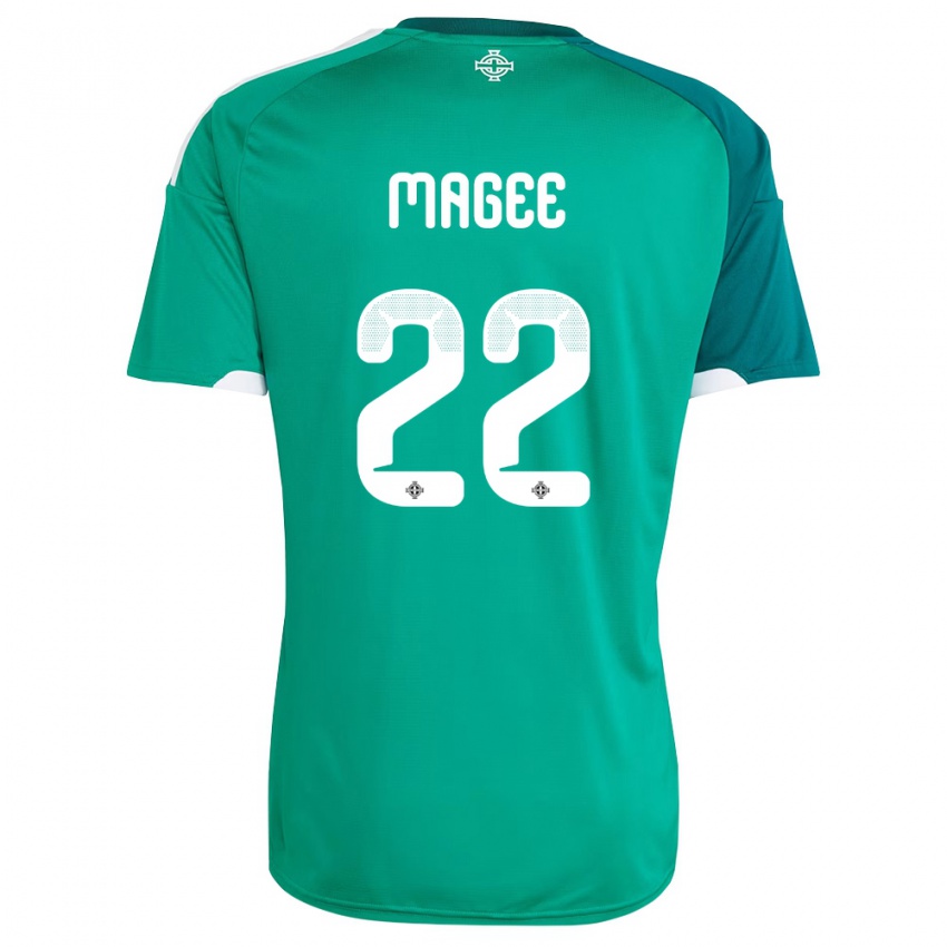 נשים צפון אירלנד אבי מגי #22 ירוק לבן ג'רזי ביתית 26-28 חולצה קצרה