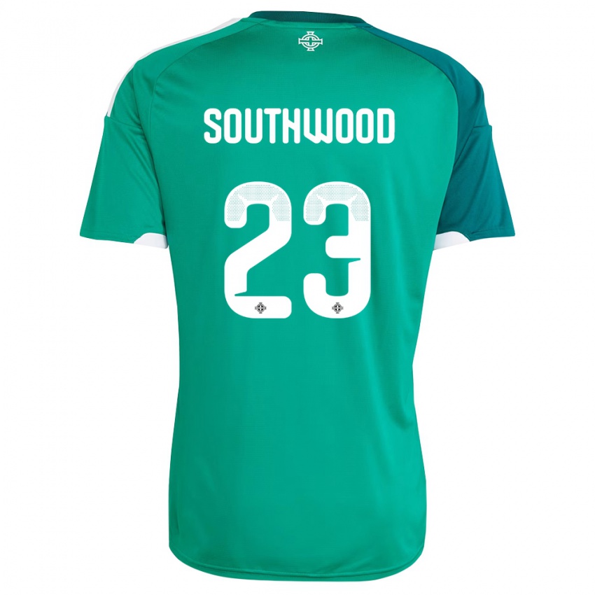 נשים צפון אירלנד לוק סות'ווד #23 ירוק לבן ג'רזי ביתית 26-28 חולצה קצרה