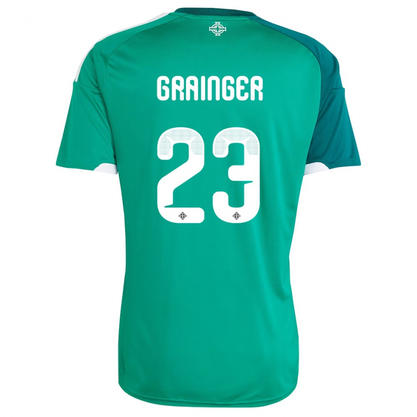 נשים צפון אירלנד אוון גריינג׳ר #23 ירוק לבן ג'רזי ביתית 26-28 חולצה קצרה