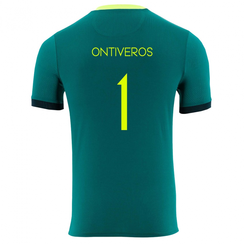 נשים בוליביה Mel Ontiveros #1 ירוק צהוב שחור ג'רזי ביתית 26-28 חולצה קצרה