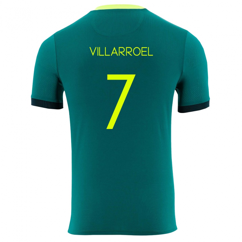 נשים בוליביה Miguel Villarroel #7 ירוק צהוב שחור ג'רזי ביתית 26-28 חולצה קצרה