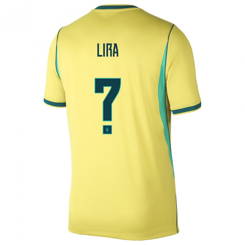 נשים ברזיל ויניסיוס לירה #0 צהוב ירוק ג'רזי ביתית 26-28 חולצה קצרה