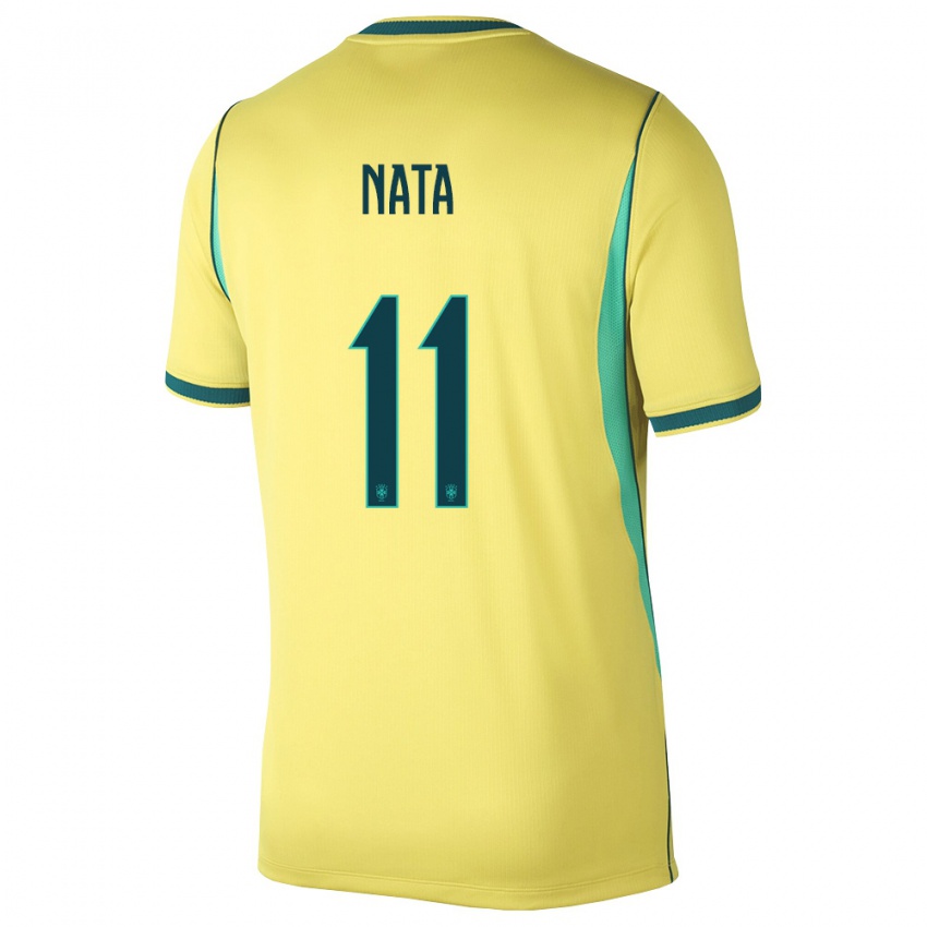 נשים ברזיל וסלי נאטה #11 צהוב ירוק ג'רזי ביתית 26-28 חולצה קצרה