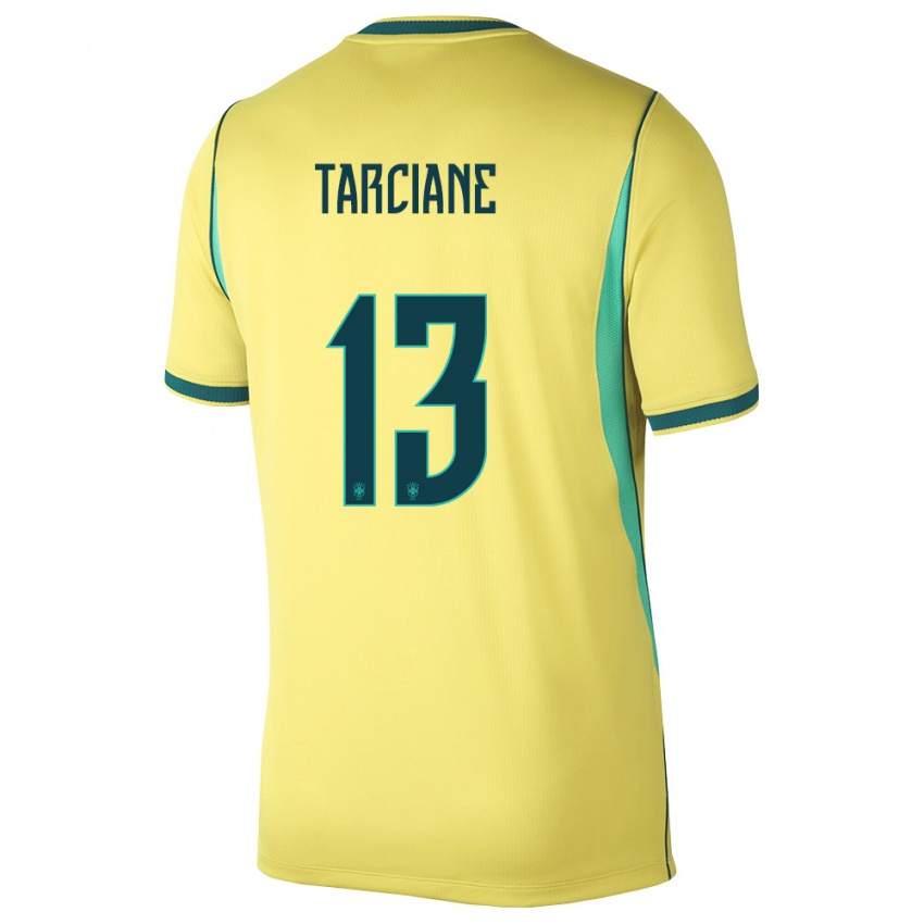 נשים ברזיל טרסיאן #13 צהוב ירוק ג'רזי ביתית 26-28 חולצה קצרה