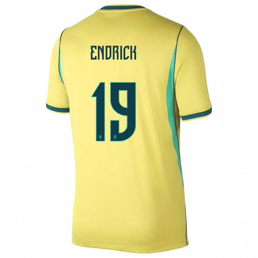 נשים ברזיל אנדריק פליפה #19 צהוב ירוק ג'רזי ביתית 26-28 חולצה קצרה