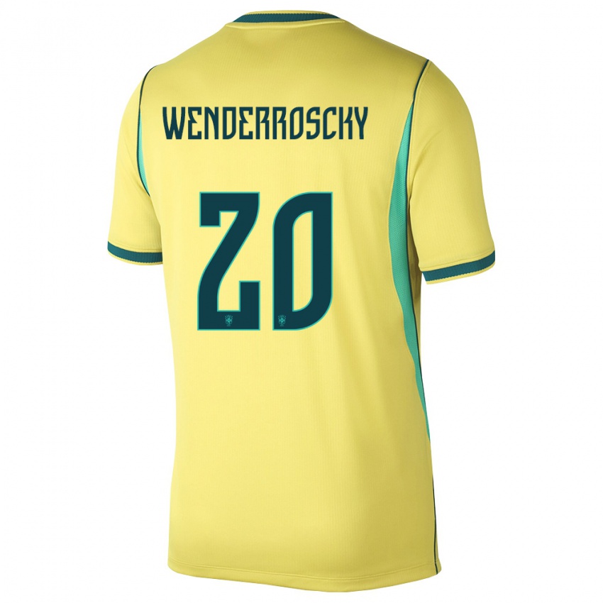 נשים ברזיל ארתור ונדרוסקי #20 צהוב ירוק ג'רזי ביתית 26-28 חולצה קצרה