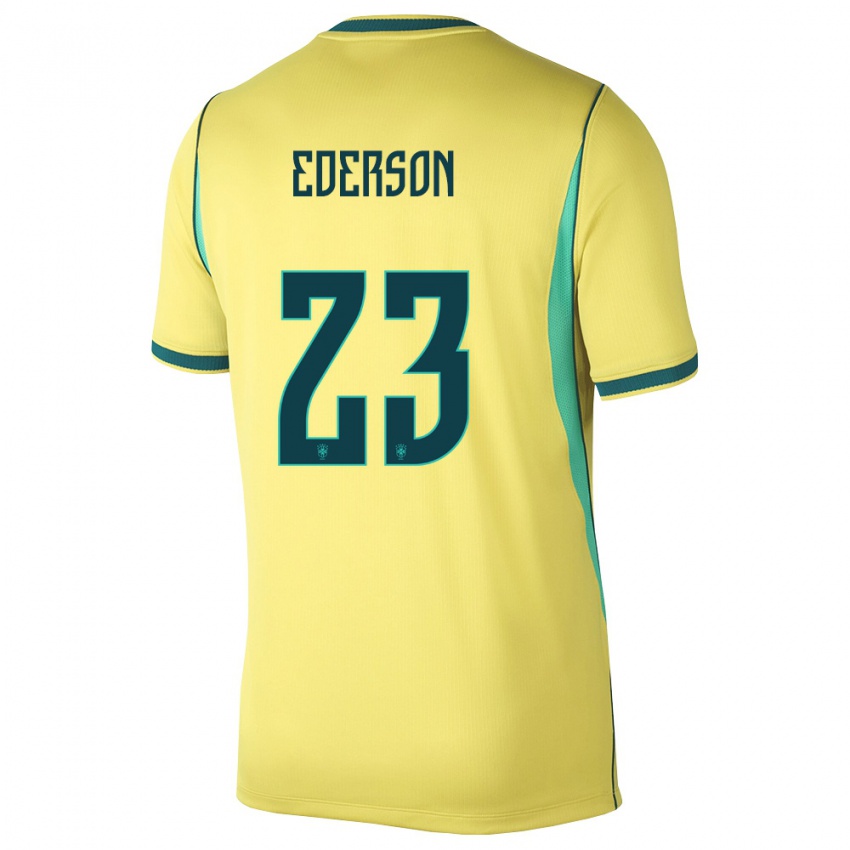 נשים ברזיל אדרסון מוראס #23 צהוב ירוק ג'רזי ביתית 26-28 חולצה קצרה