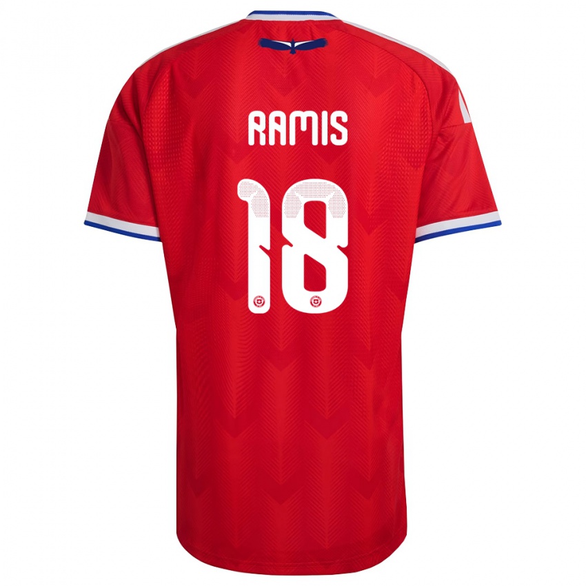 נשים צ'ילה Oliver Ramis #18 אדום לבן כחול ג'רזי ביתית 26-28 חולצה קצרה