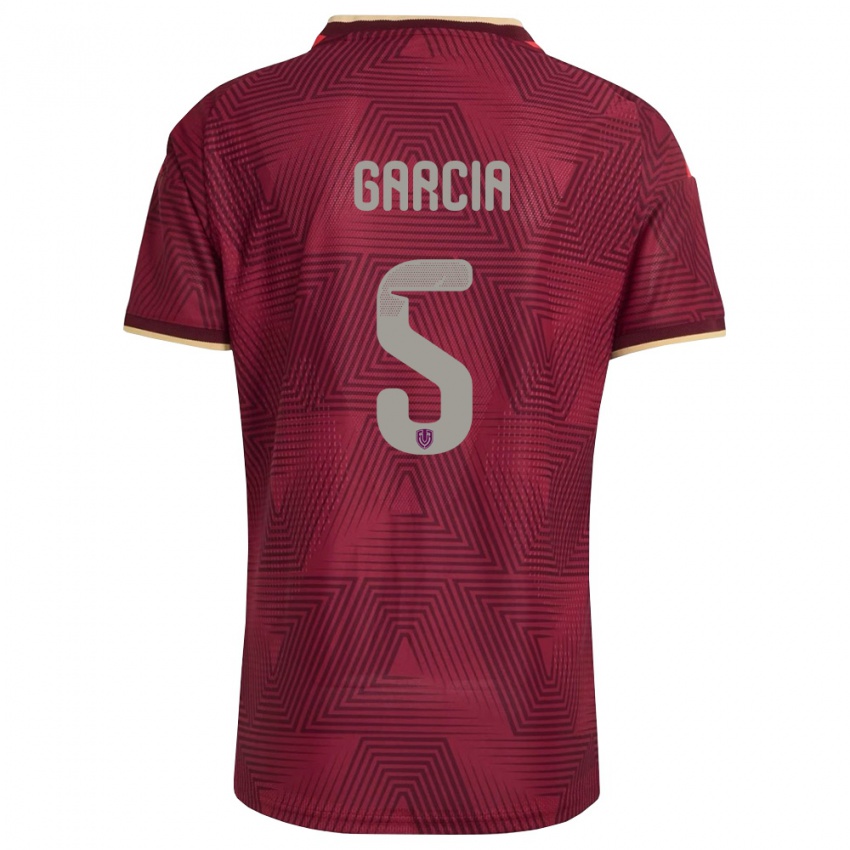 נשים ונצואלה Piero Garcia #5 בורדו זהב צהוב ג'רזי ביתית 26-28 חולצה קצרה