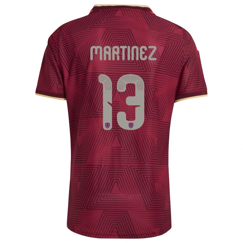 נשים ונצואלה José Martínez #13 בורדו זהב צהוב ג'רזי ביתית 26-28 חולצה קצרה