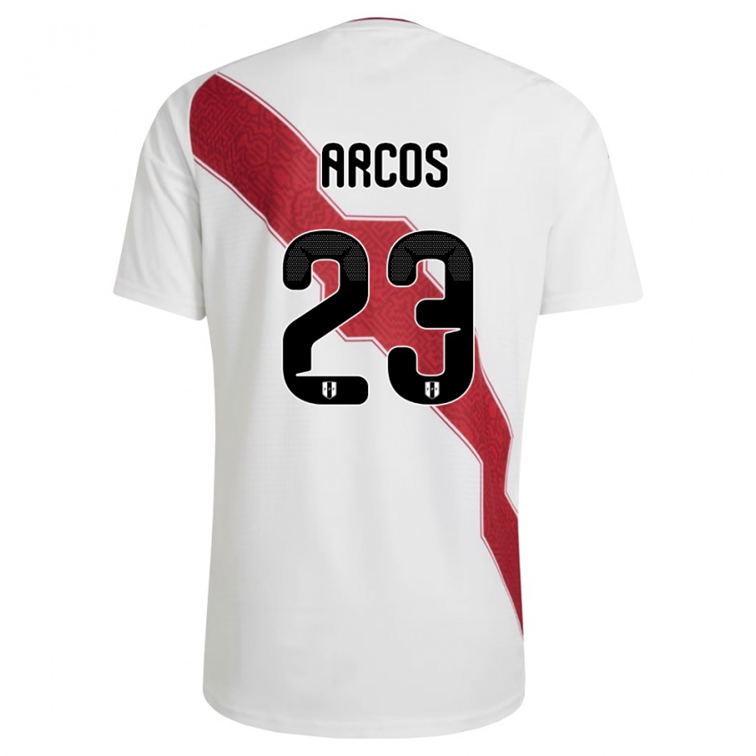 נשים פרו Lucía Arcos #23 לבן אדום שחור ג'רזי ביתית 26-28 חולצה קצרה