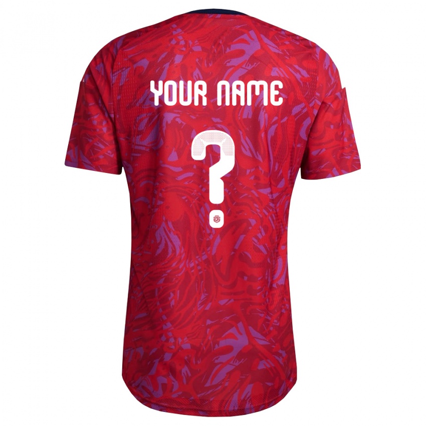 נשים קוסטה ריקה השם שלך #0 אדום סגול כהה ג'רזי ביתית 26-28 חולצה קצרה