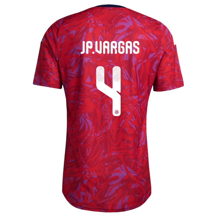 נשים קוסטה ריקה חואן פאבלו ורגאס #4 אדום סגול כהה ג'רזי ביתית 26-28 חולצה קצרה