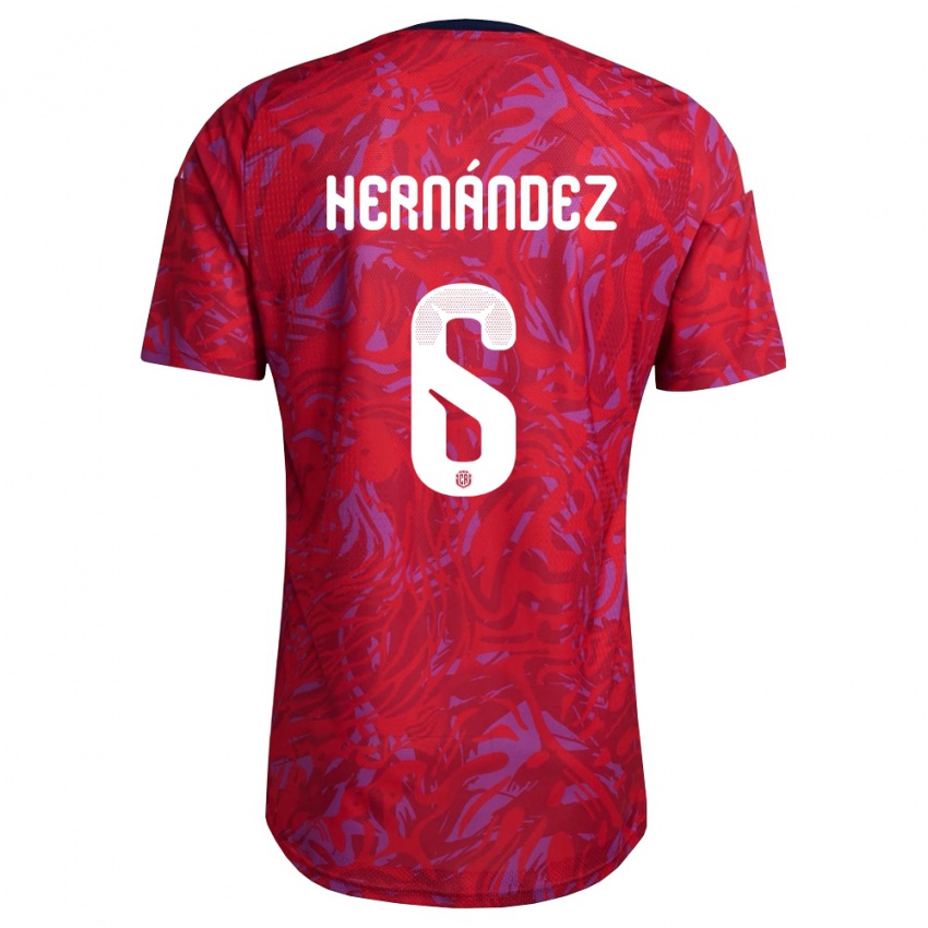 נשים קוסטה ריקה Jeremi Hernández #6 אדום סגול כהה ג'רזי ביתית 26-28 חולצה קצרה