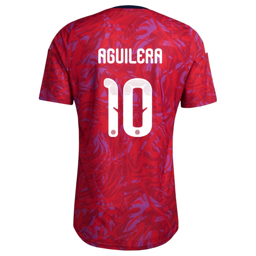 נשים קוסטה ריקה ברנדון אגילרה #10 אדום סגול כהה ג'רזי ביתית 26-28 חולצה קצרה