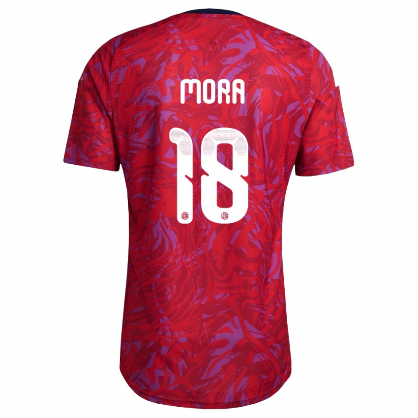 נשים קוסטה ריקה ביירון גבריאל מורה מונטנגרו #18 אדום סגול כהה ג'רזי ביתית 26-28 חולצה קצרה