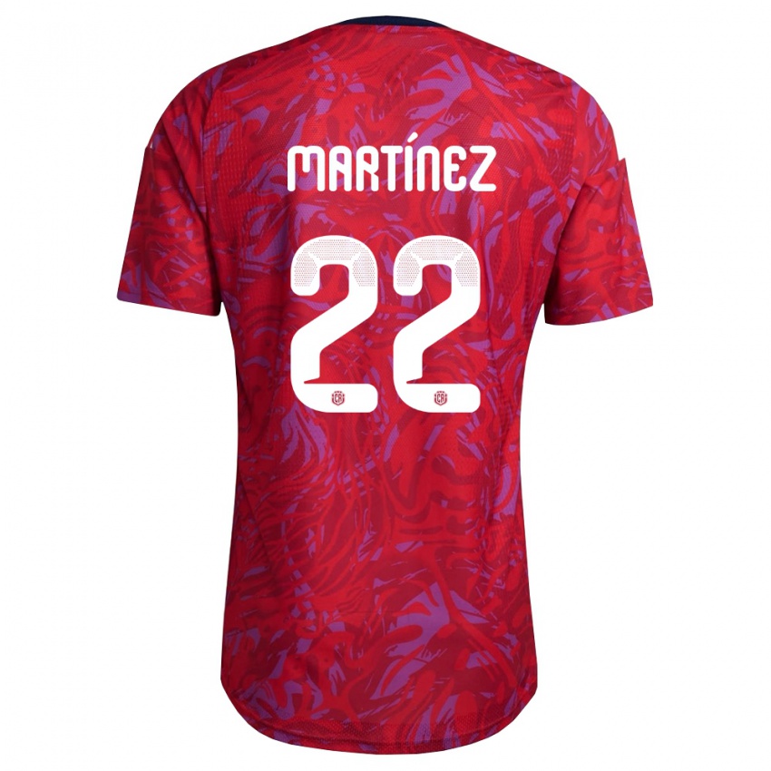 נשים קוסטה ריקה קרלוס מרטינס #22 אדום סגול כהה ג'רזי ביתית 26-28 חולצה קצרה