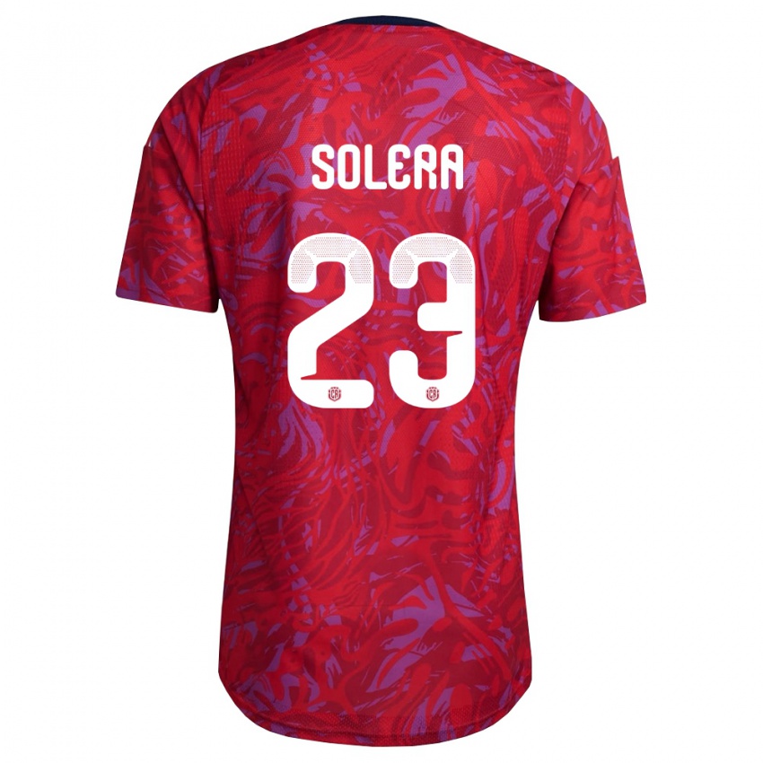 נשים קוסטה ריקה דניאלה סולרה #23 אדום סגול כהה ג'רזי ביתית 26-28 חולצה קצרה