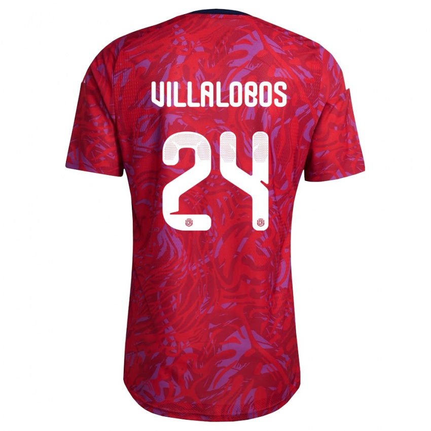 נשים קוסטה ריקה Anthuan Villalobos #24 אדום סגול כהה ג'רזי ביתית 26-28 חולצה קצרה