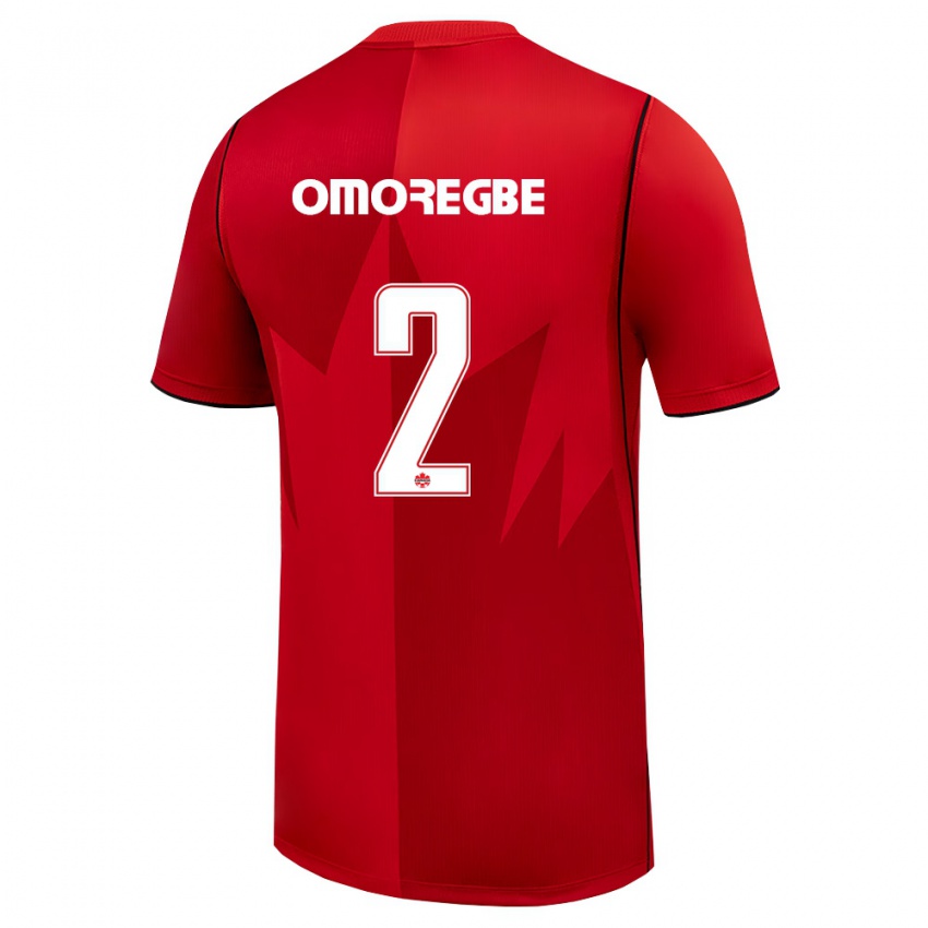 נשים קנדה Edwin Omoregbe #2 אדום לבן ג'רזי ביתית 26-28 חולצה קצרה