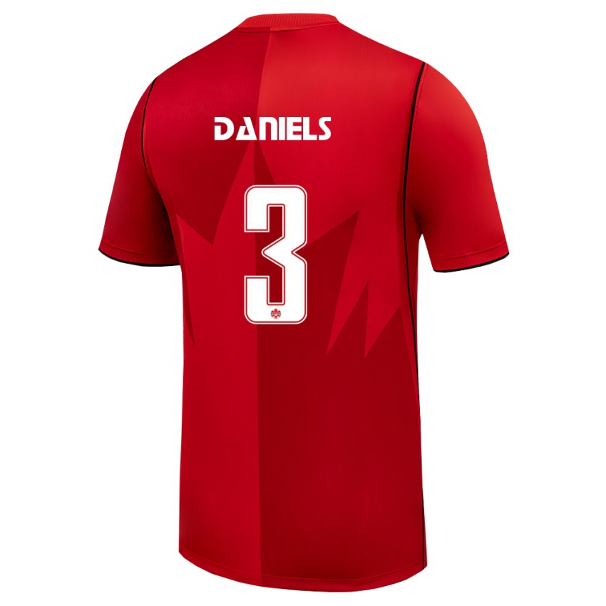 נשים קנדה Will Daniels #3 אדום לבן ג'רזי ביתית 26-28 חולצה קצרה