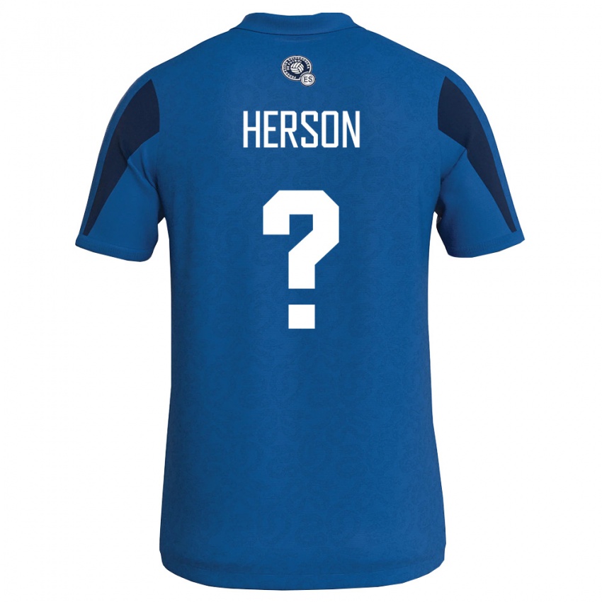 נשים אל סלוודור Herson Martinez #0 כחול כהה ג'רזי ביתית 26-28 חולצה קצרה