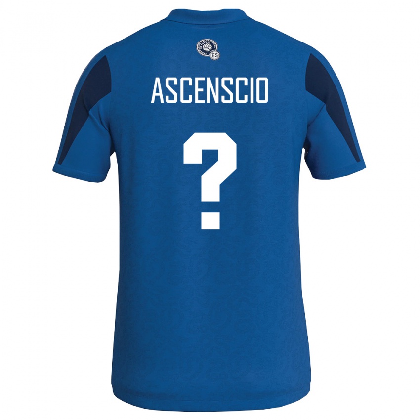 נשים אל סלוודור Jeffrey Ascenscio #0 כחול כהה ג'רזי ביתית 26-28 חולצה קצרה