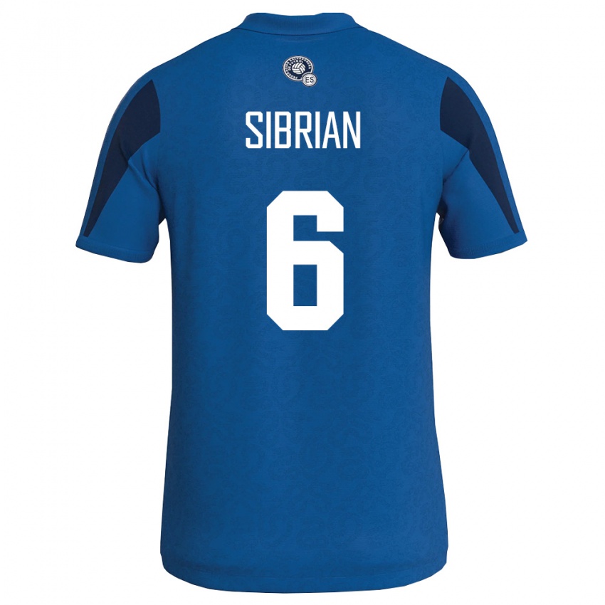 נשים אל סלוודור David Sibrian #6 כחול כהה ג'רזי ביתית 26-28 חולצה קצרה