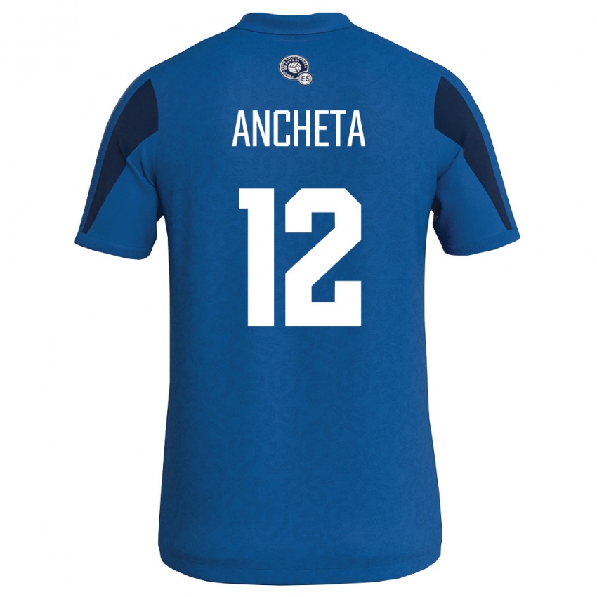 נשים אל סלוודור Jeffren Ancheta #12 כחול כהה ג'רזי ביתית 26-28 חולצה קצרה