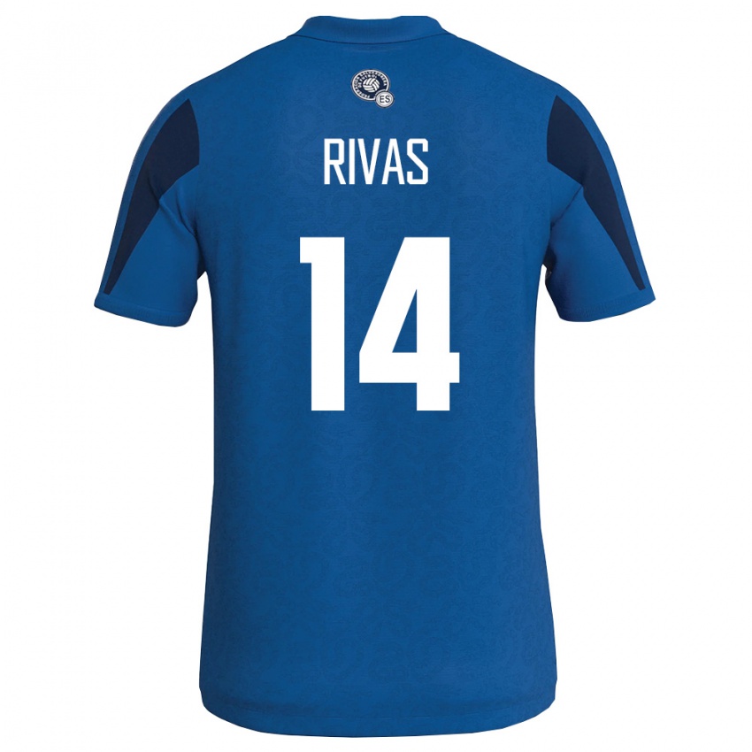 נשים אל סלוודור Keylor Rivas #14 כחול כהה ג'רזי ביתית 26-28 חולצה קצרה