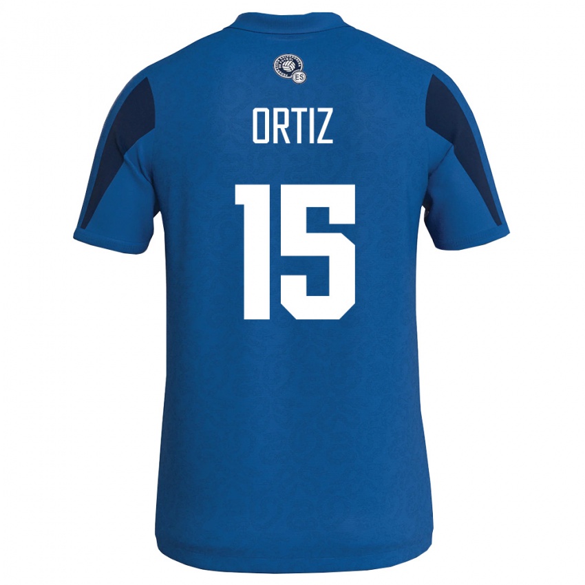 נשים אל סלוודור Edwin Ortiz #15 כחול כהה ג'רזי ביתית 26-28 חולצה קצרה