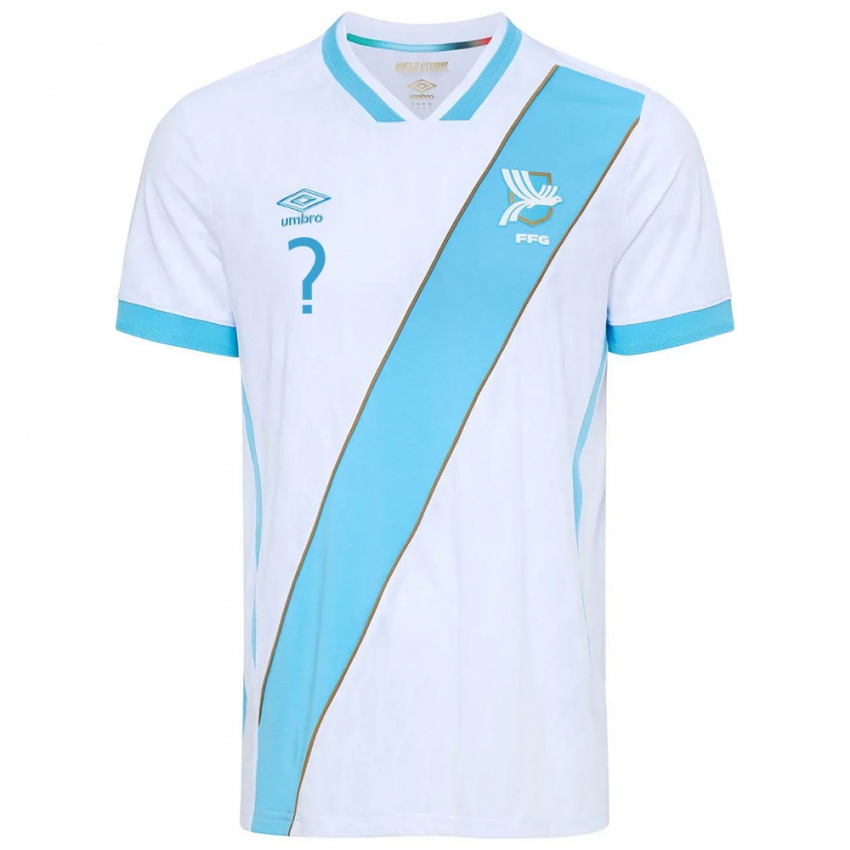 נשים גואטמלה השם שלך #0 לבן כחול שמיים זהב ג'רזי ביתית 26-28 חולצה קצרה