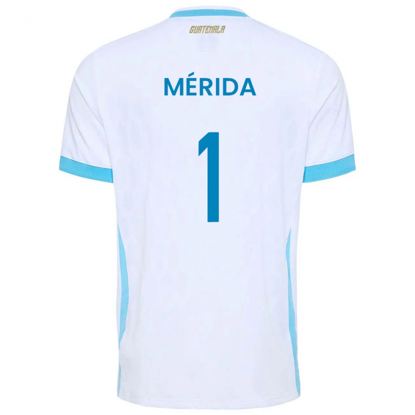 נשים גואטמלה Nicolás Mérida #1 לבן כחול שמיים זהב ג'רזי ביתית 26-28 חולצה קצרה