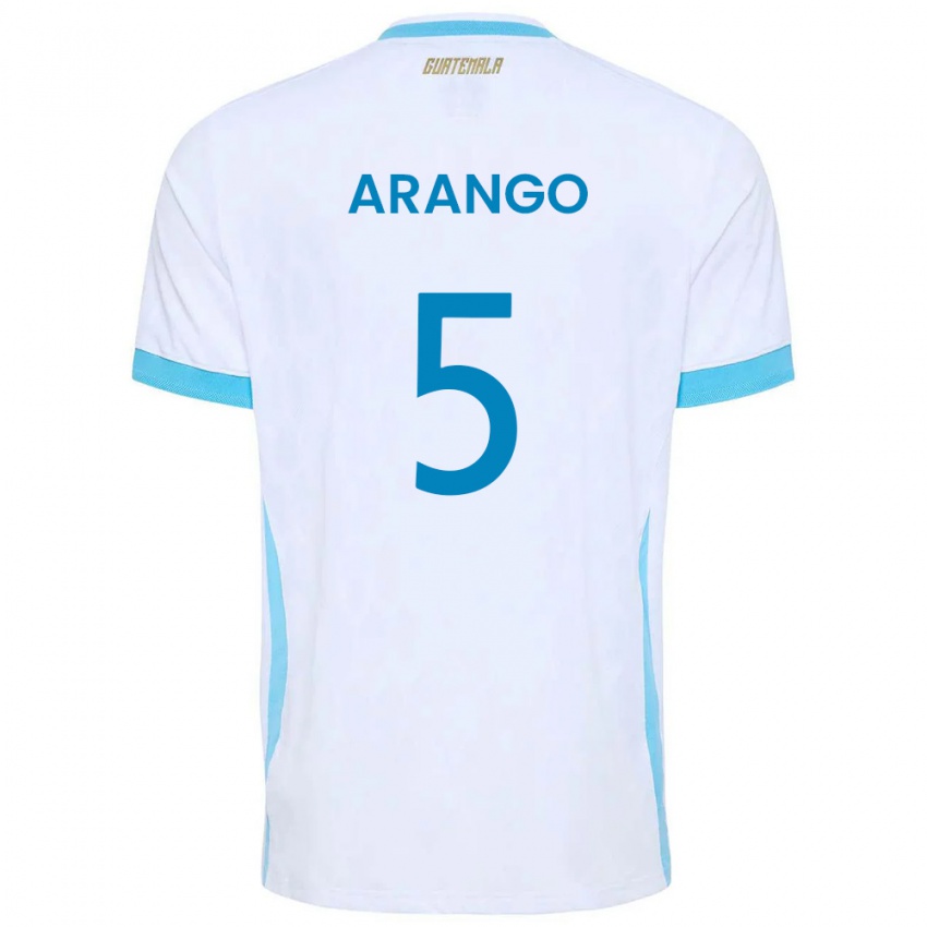 נשים גואטמלה Marcos Arango #5 לבן כחול שמיים זהב ג'רזי ביתית 26-28 חולצה קצרה