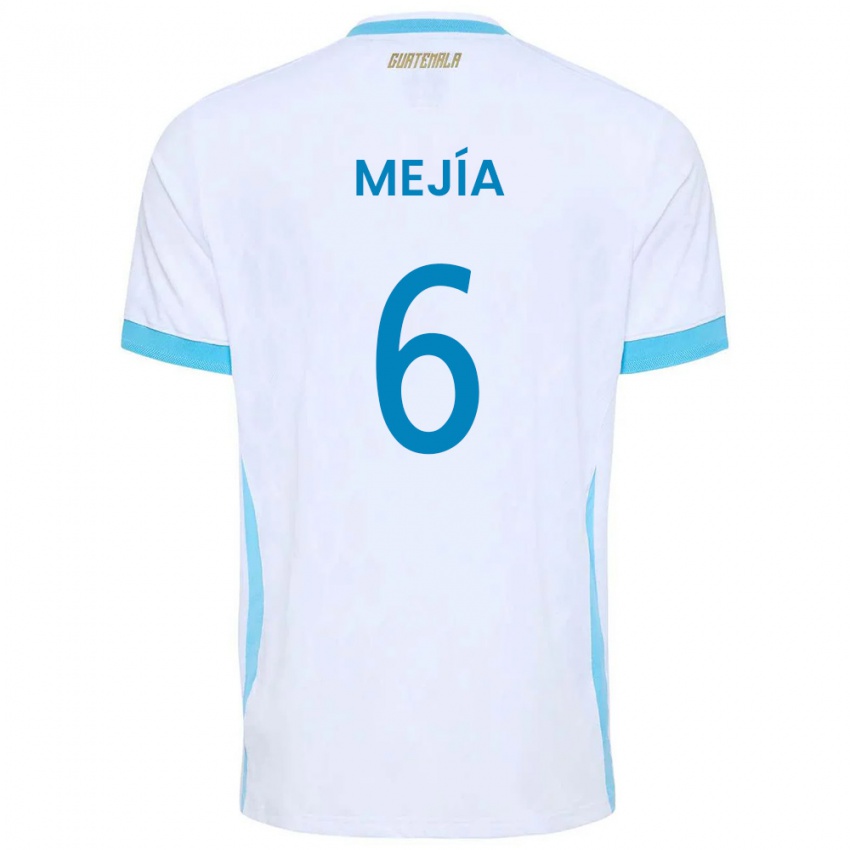 נשים גואטמלה Deyvid Mejía #6 לבן כחול שמיים זהב ג'רזי ביתית 26-28 חולצה קצרה