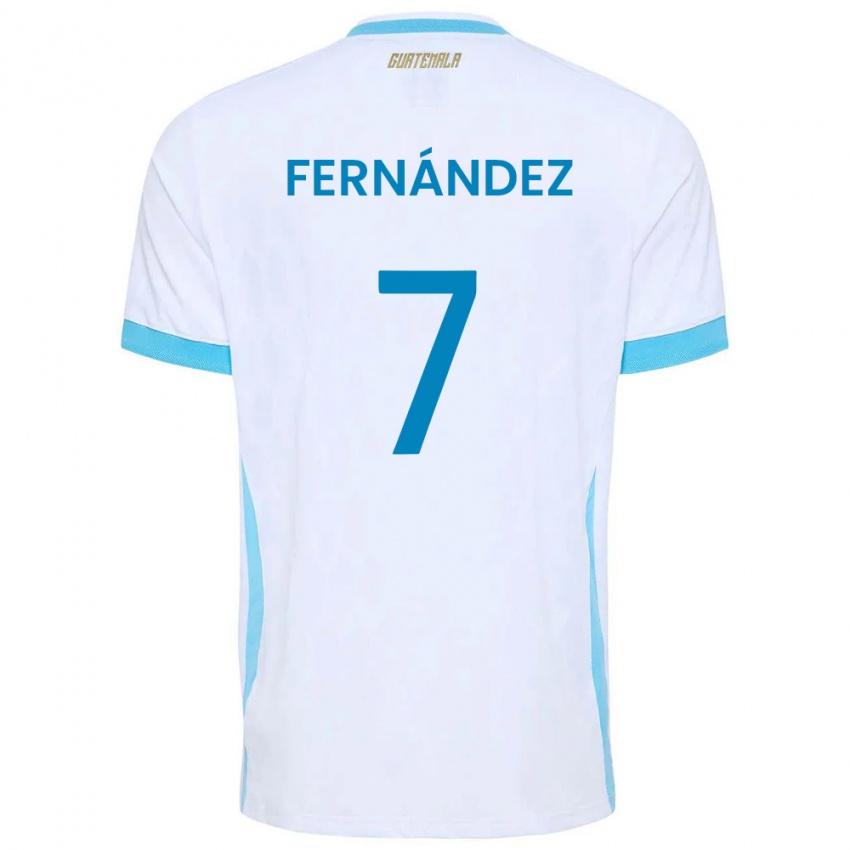 נשים גואטמלה Diego Fernández #7 לבן כחול שמיים זהב ג'רזי ביתית 26-28 חולצה קצרה