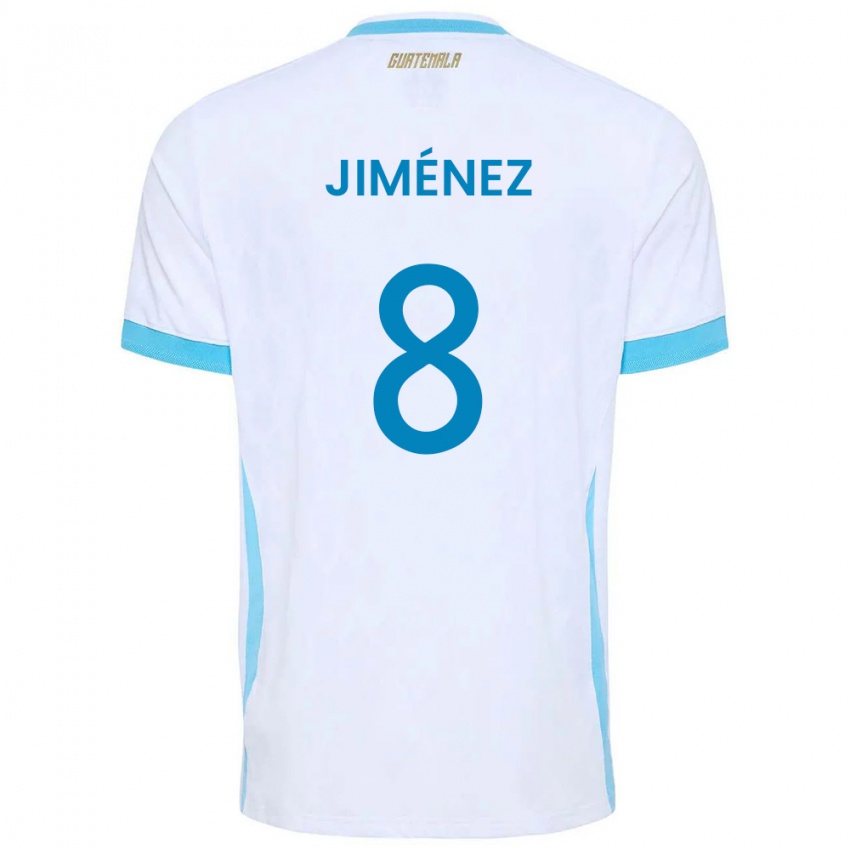 נשים גואטמלה Andoni Jiménez #8 לבן כחול שמיים זהב ג'רזי ביתית 26-28 חולצה קצרה