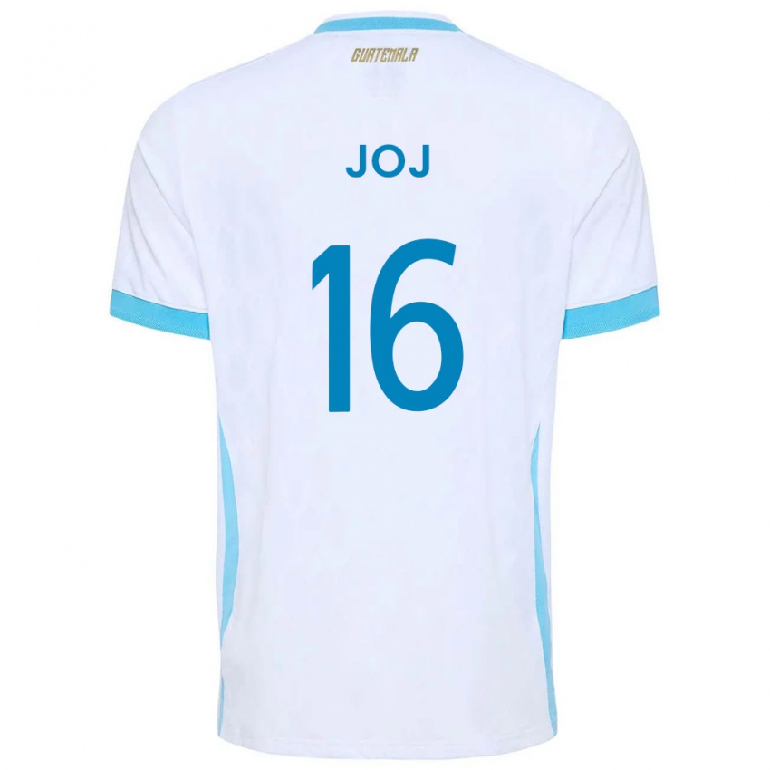 נשים גואטמלה José Joj #16 לבן כחול שמיים זהב ג'רזי ביתית 26-28 חולצה קצרה