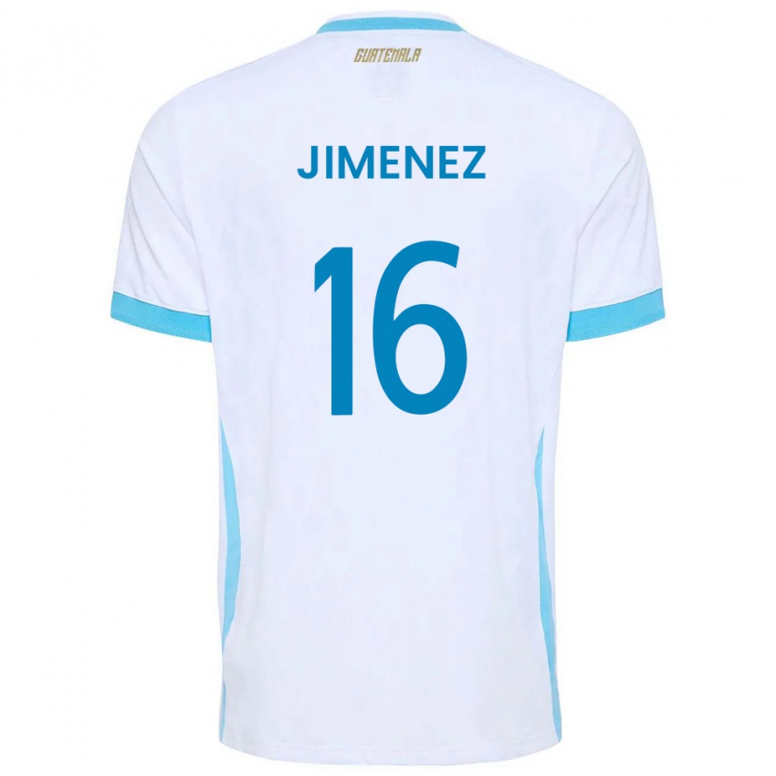 נשים גואטמלה Joshua Jimenez #16 לבן כחול שמיים זהב ג'רזי ביתית 26-28 חולצה קצרה