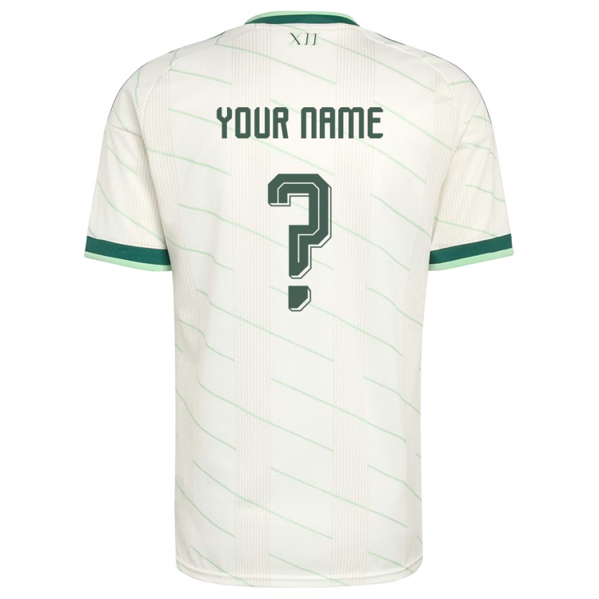 נשים צפון אירלנד השם שלך #0 לבן ירוק הרחק ג'רזי 26-28 חולצה קצרה