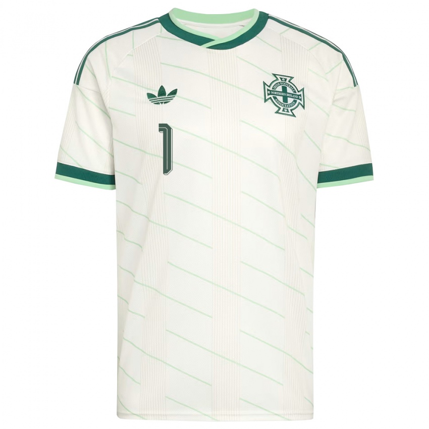 נשים צפון אירלנד פירס צ׳ארלס #1 לבן ירוק הרחק ג'רזי 26-28 חולצה קצרה