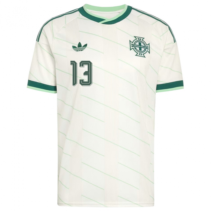 נשים צפון אירלנד קלסי בורוז #13 לבן ירוק הרחק ג'רזי 26-28 חולצה קצרה