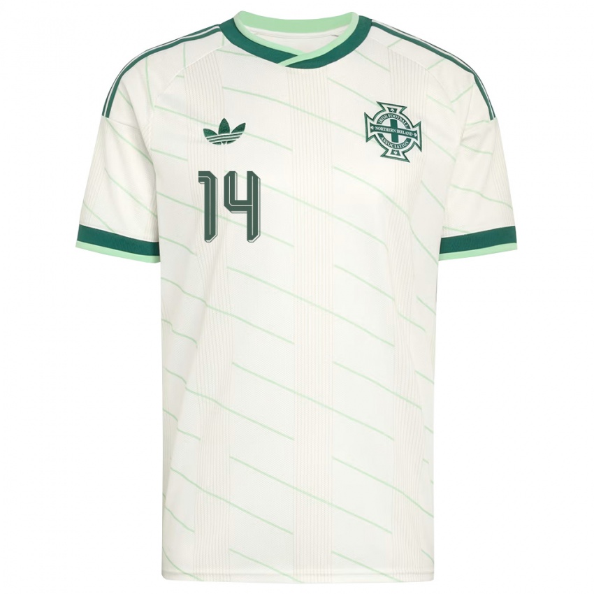 נשים צפון אירלנד לורן וייד #14 לבן ירוק הרחק ג'רזי 26-28 חולצה קצרה