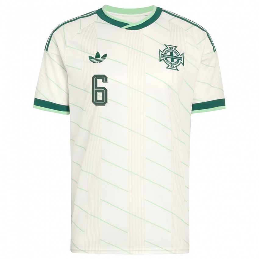 נשים צפון אירלנד ג׳ק דוהרטי #6 לבן ירוק הרחק ג'רזי 26-28 חולצה קצרה