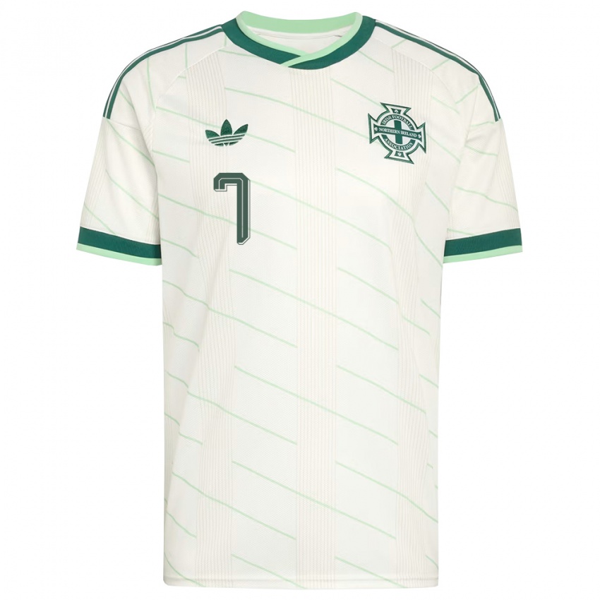 נשים צפון אירלנד צ'ארלי אלן #7 לבן ירוק הרחק ג'רזי 26-28 חולצה קצרה