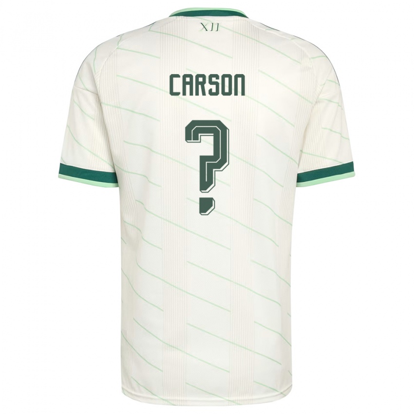 נשים צפון אירלנד מת׳יו קרסון #0 לבן ירוק הרחק ג'רזי 26-28 חולצה קצרה